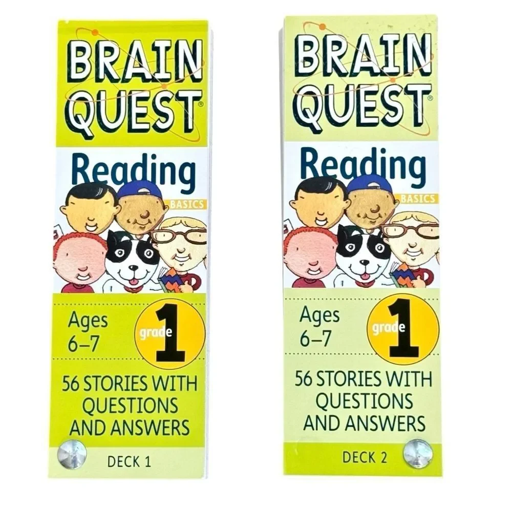 Brain Quest 1st Grade Grade Elementary School Reading Q&A Cards Decks. Ages 6-7.